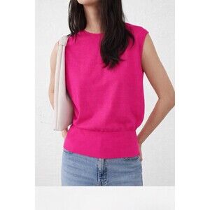 Banana Republic Pink Merino Wool Sleeveless Sweater Keyhole Back Top NWT Small
